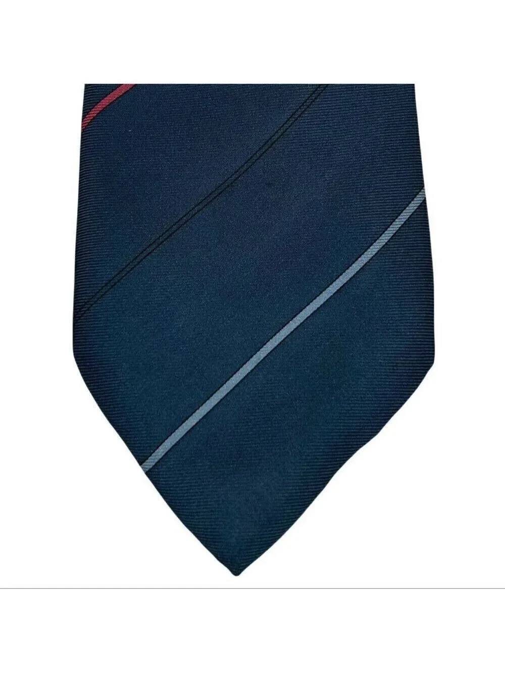 Jsaco Men's Blue Stripe Silk Made in Italy Necktie Tie